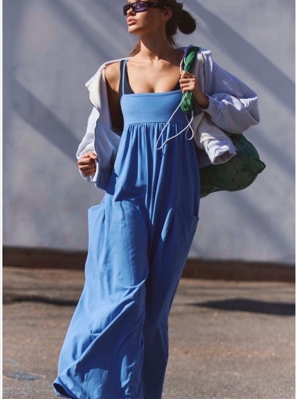 Free People Hot Shot Strappy Onesie. NWT. Cobalt